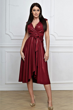 Sukienka GRETA brocate w kolorze burgund